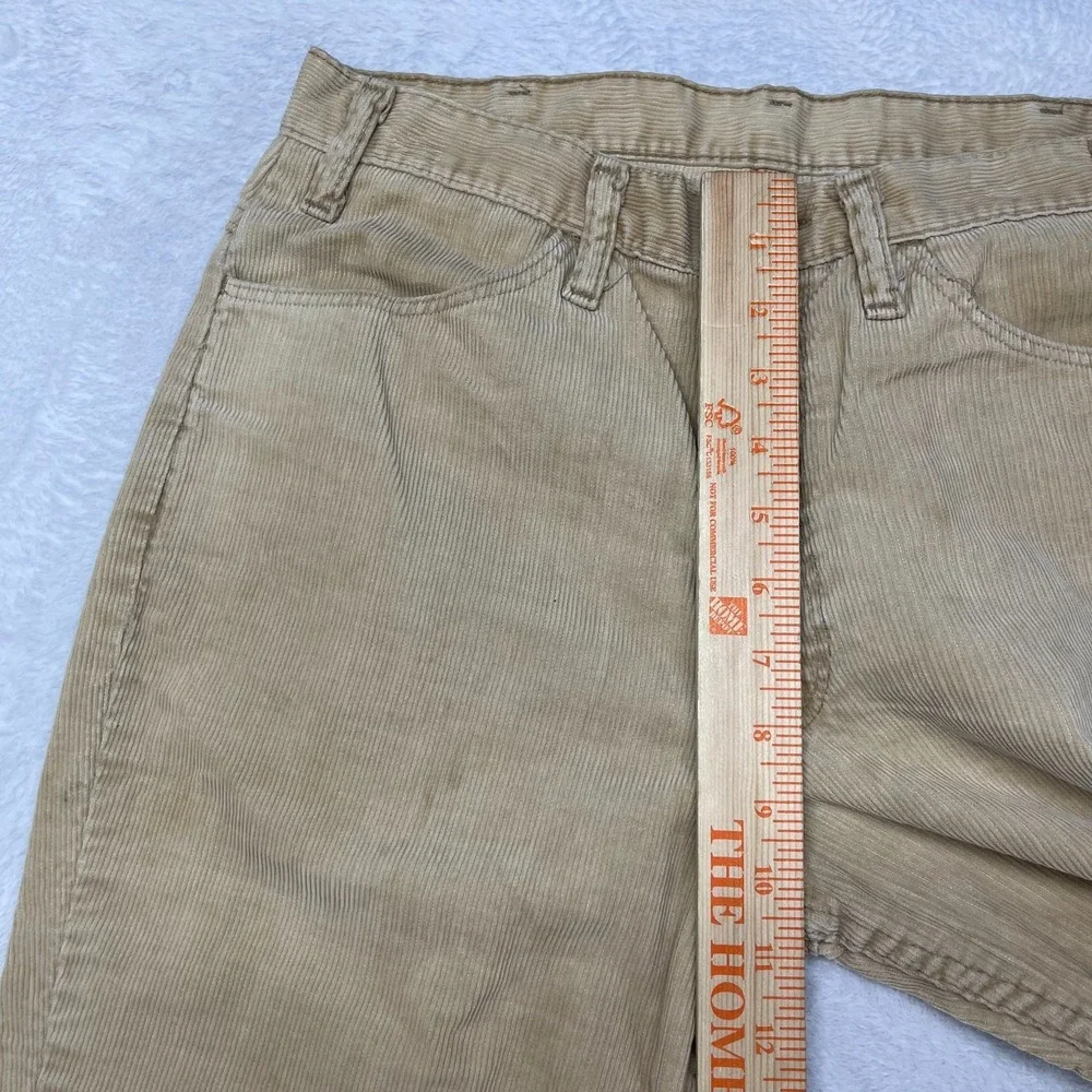 Vintage Men's Beige Corduroy‎ Bootcut Classic Pockets Bootcut Pants - 30X30.5